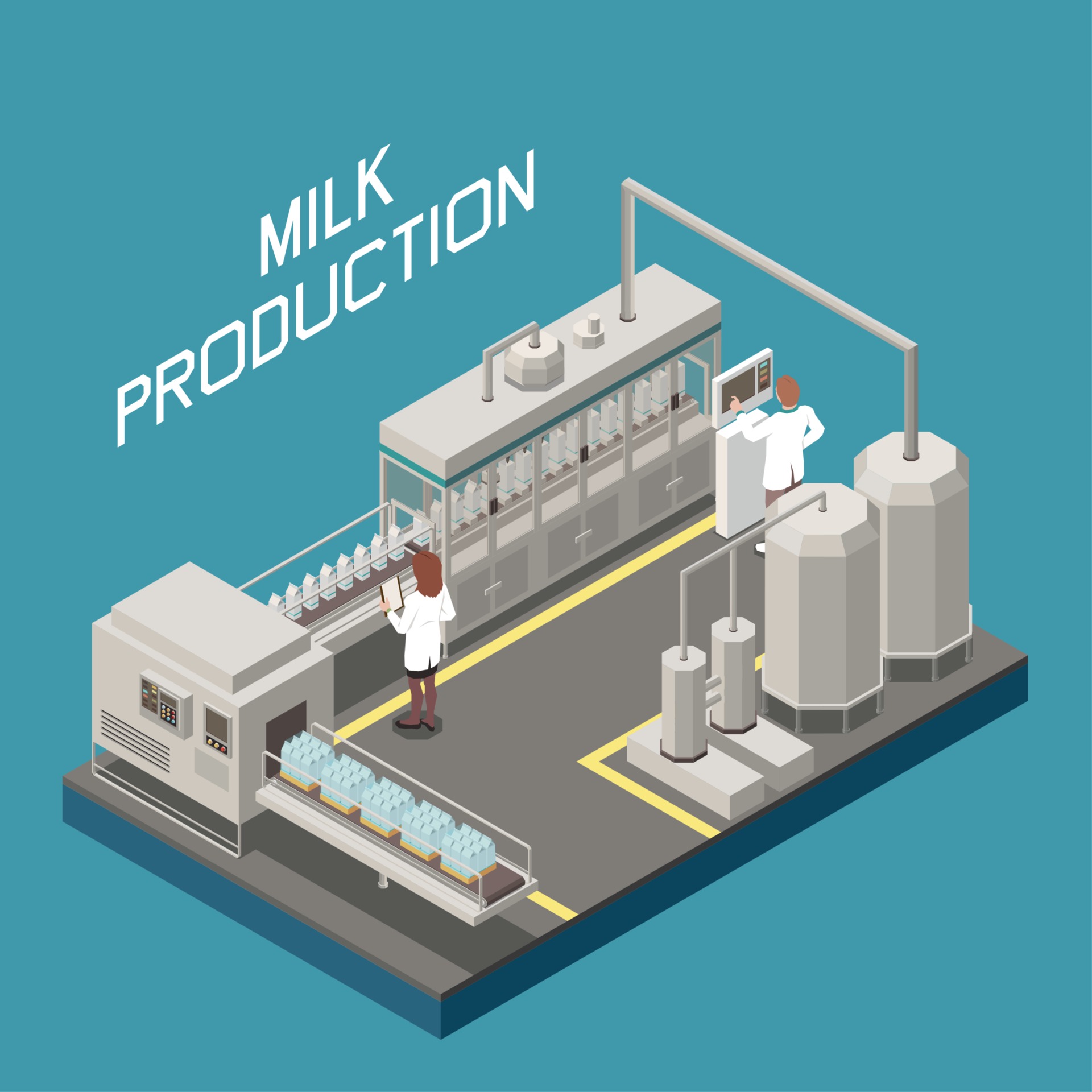 ảnh 3d tổng quát nhà máy sản xuất sữa 