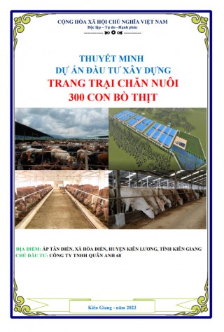 Thuyết minh dự án đầu tư trang trại chăn nuôi bò thịt